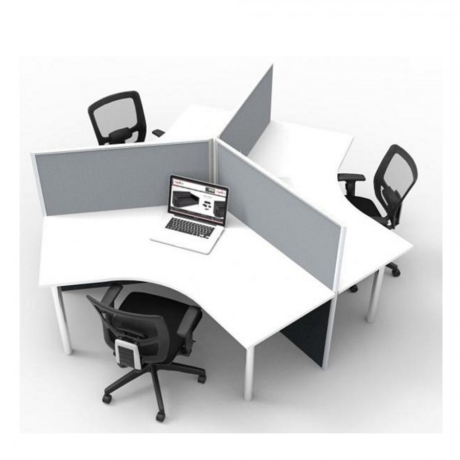 Mounted Flat Top Desk Screens - Grey