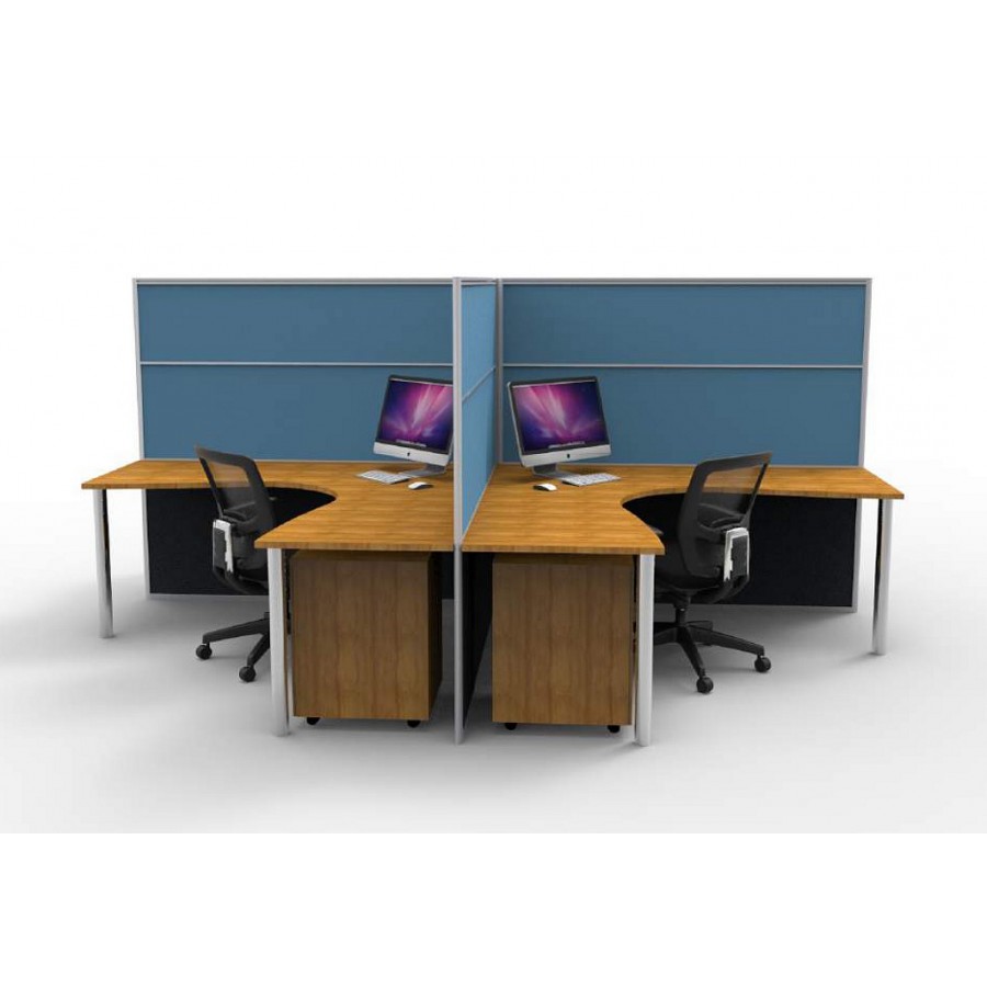 Mounted Flat Top Desk Screens - Grey