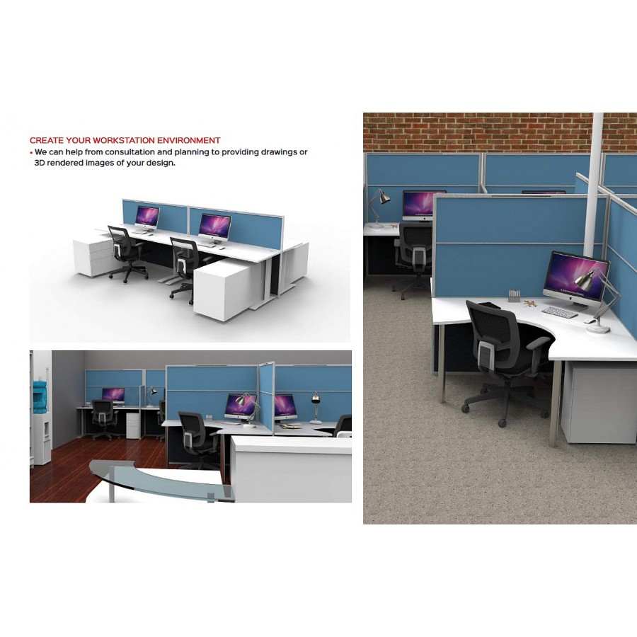 Mounted Flat Top Desk Screens - Grey