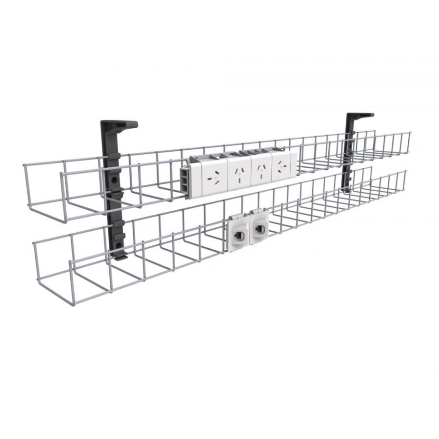 Dual Tier Cable Basket Kit - 2GPO + 2 DATA