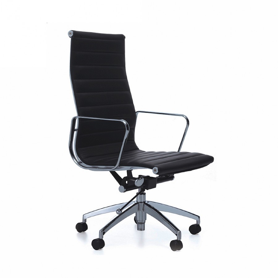 Eames Executive High Back Chair Black Leather