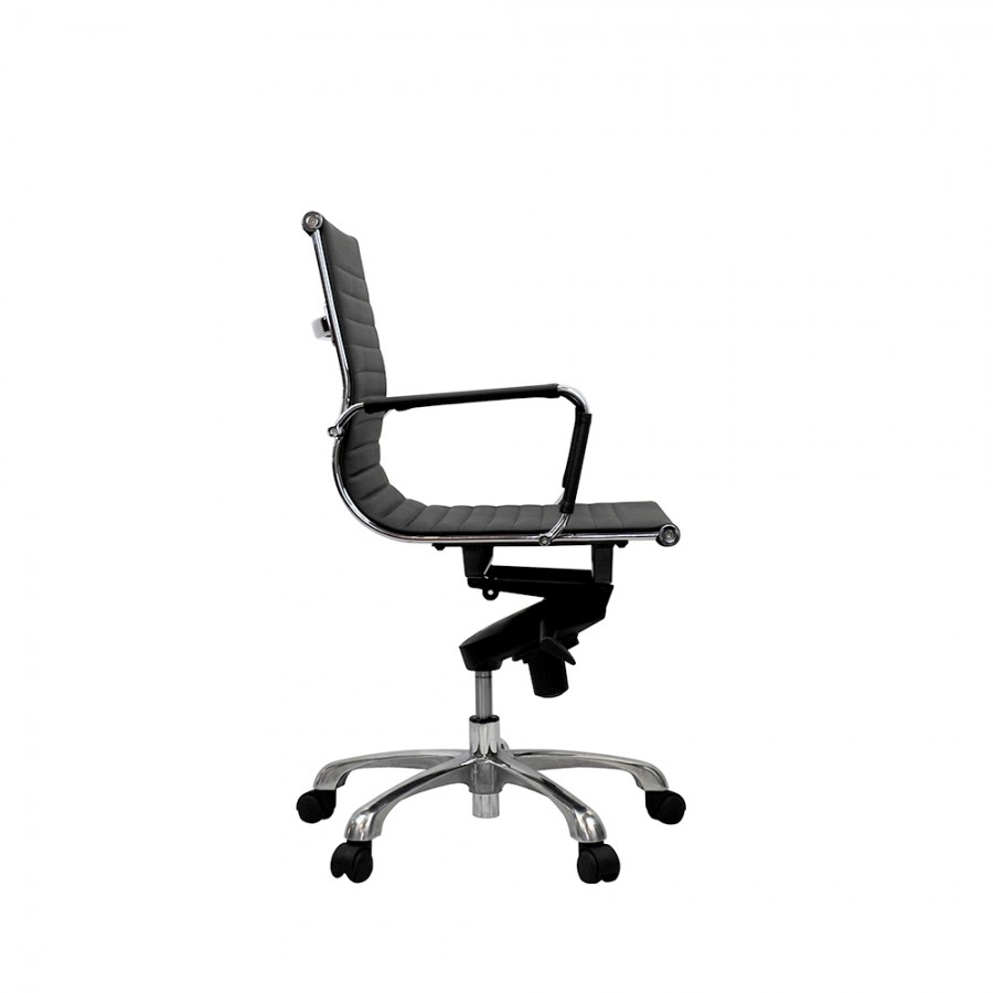 Eames Executive Medium Back Chair Black PU