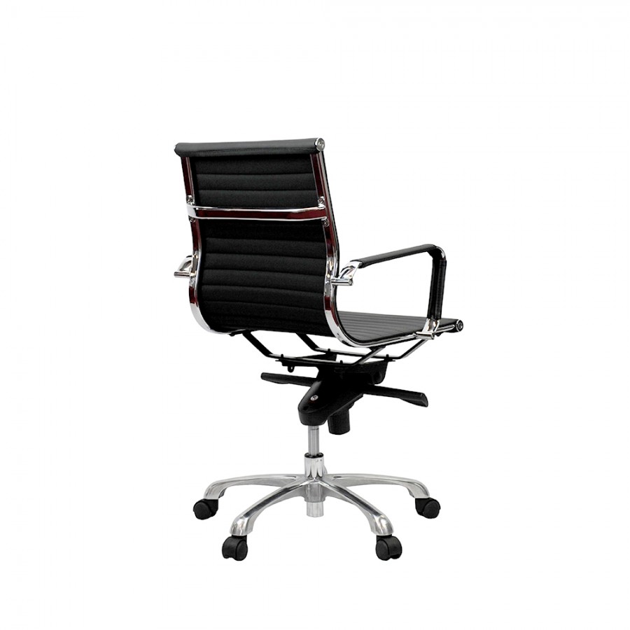 Eames Executive Medium Back Chair Black PU