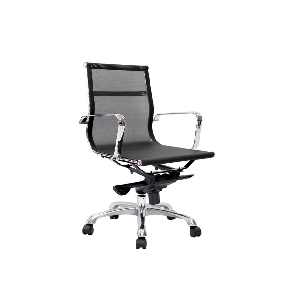 Eames Executive Mesh Medium Back Chair Black