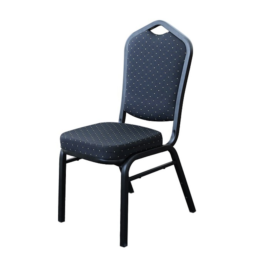 Hospitality Stackable Fabric Function Chair - Black/Blue