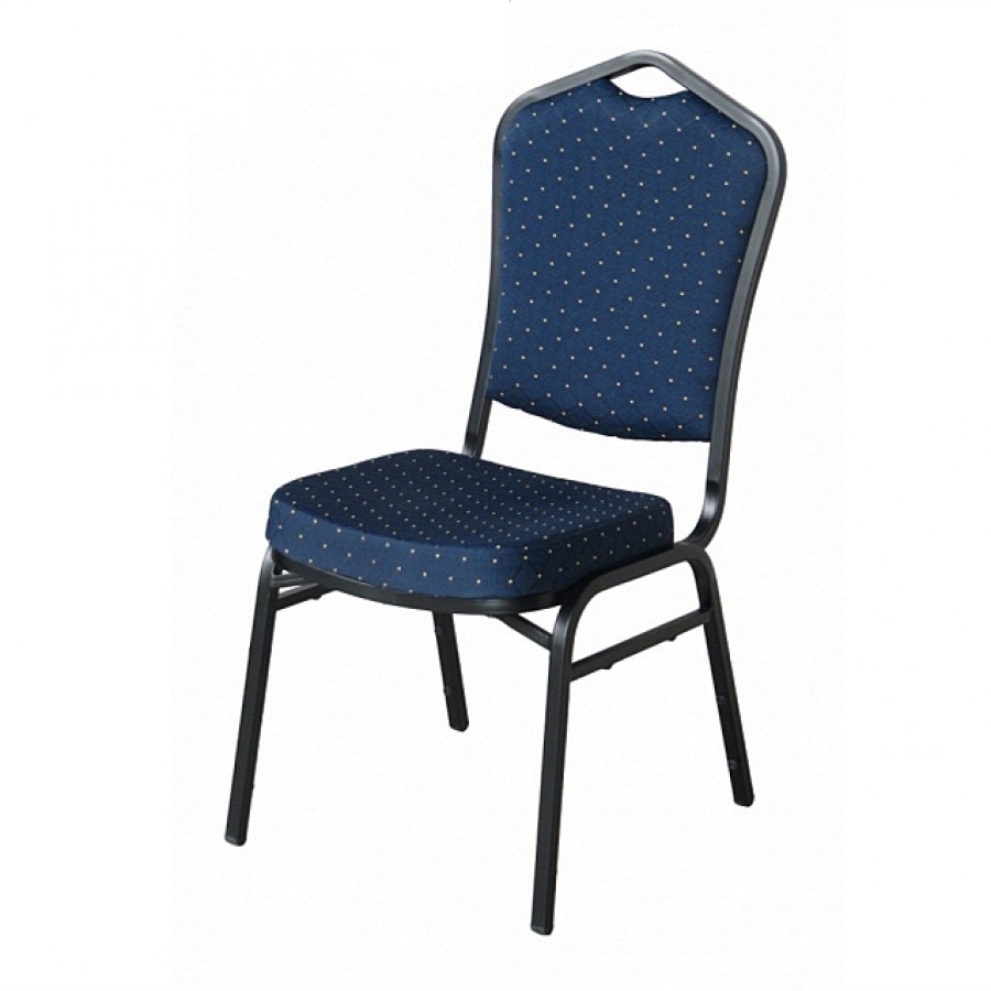 Hospitality Stackable Fabric Function Chair - Black/Blue