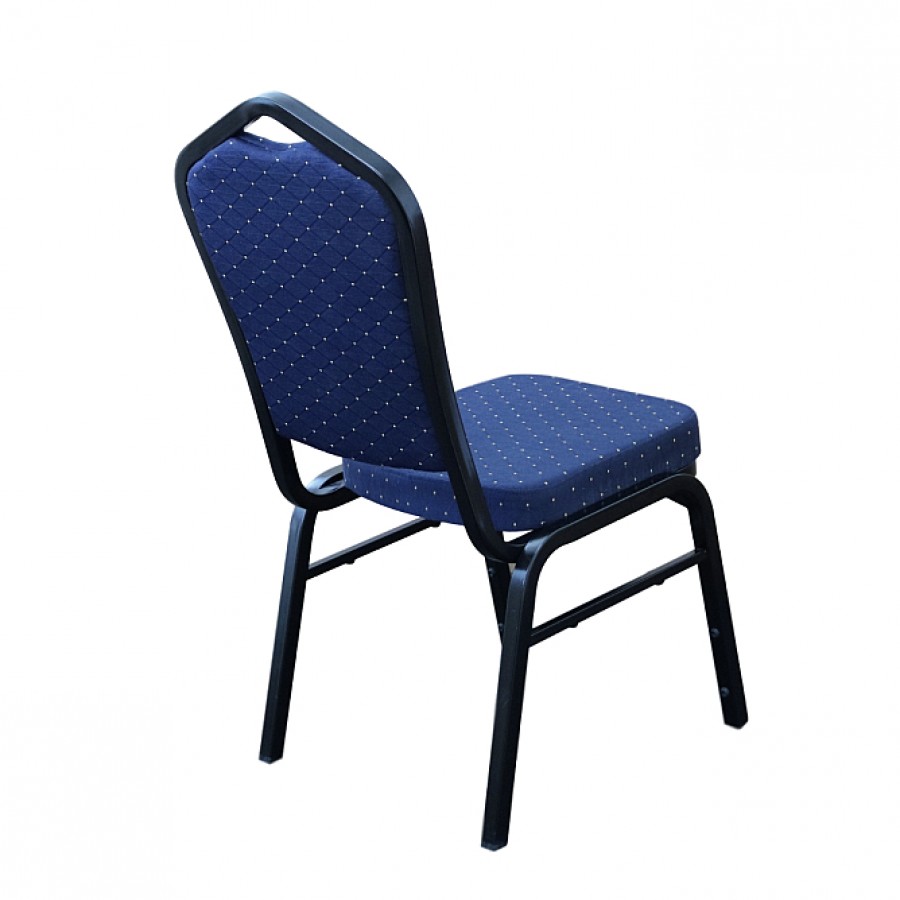Hospitality Stackable Fabric Function Chair - Black/Blue