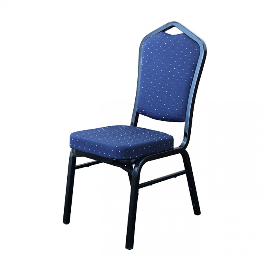 Hospitality Stackable Fabric Function Chair - Black/Blue