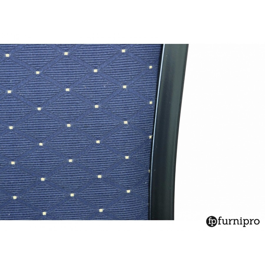 Hospitality Stackable Fabric Function Chair - Black/Blue