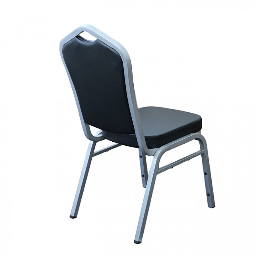 Hospitality Stackable Vinyl Function Chair - Black