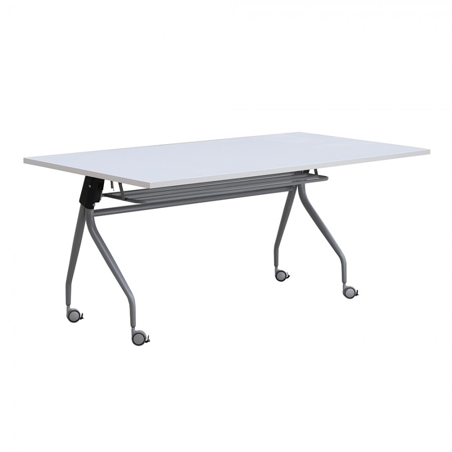Mobile Folding Flip Top Table with Metal Frame