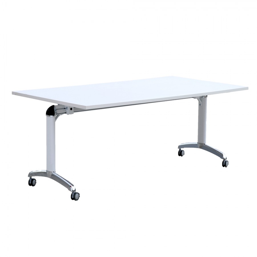 Mobile Folding Flip Top Table with Metal Frame Heavy Duty