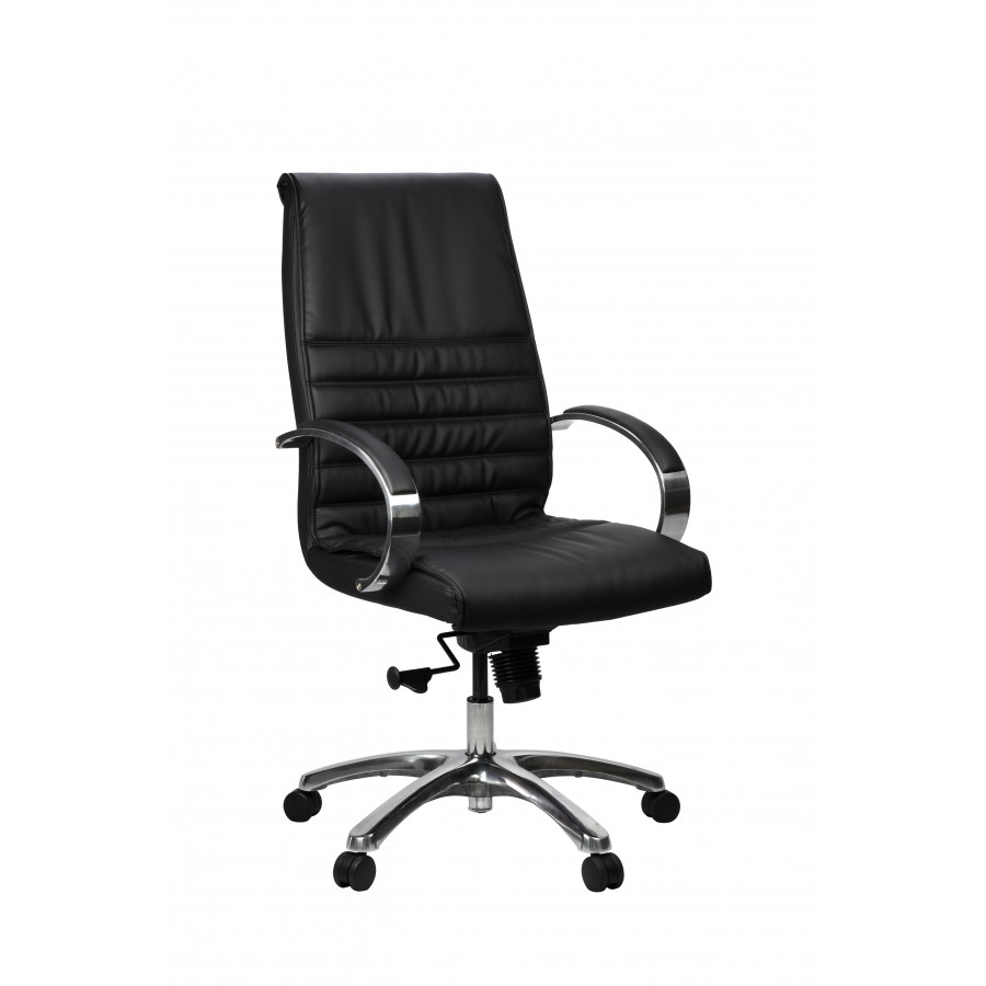 Franklin Executive Chair - Black Leather Mid/High Back