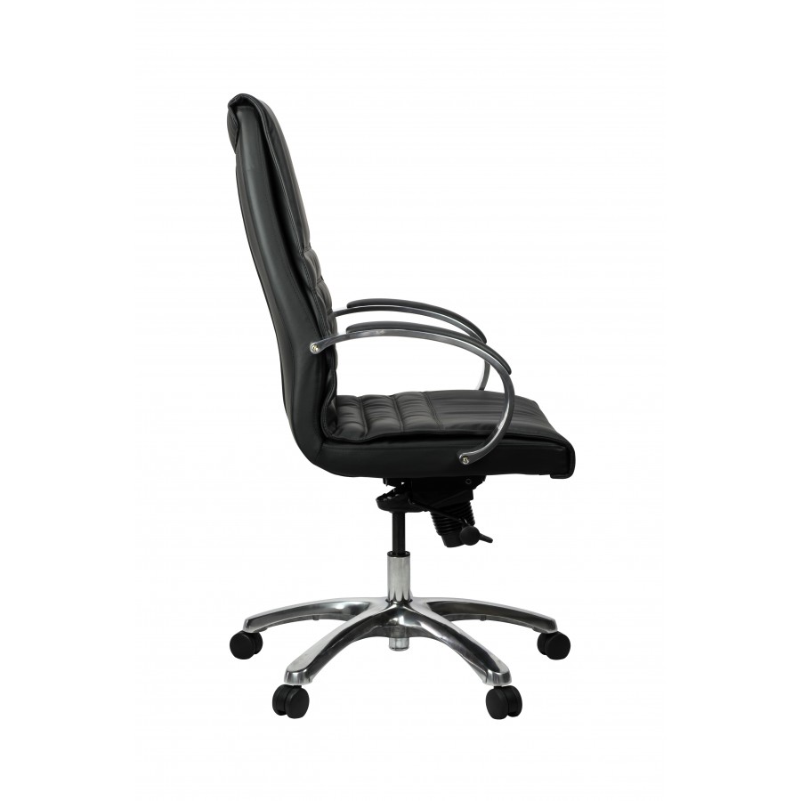 Franklin Executive Chair - Black Leather Mid/High Back