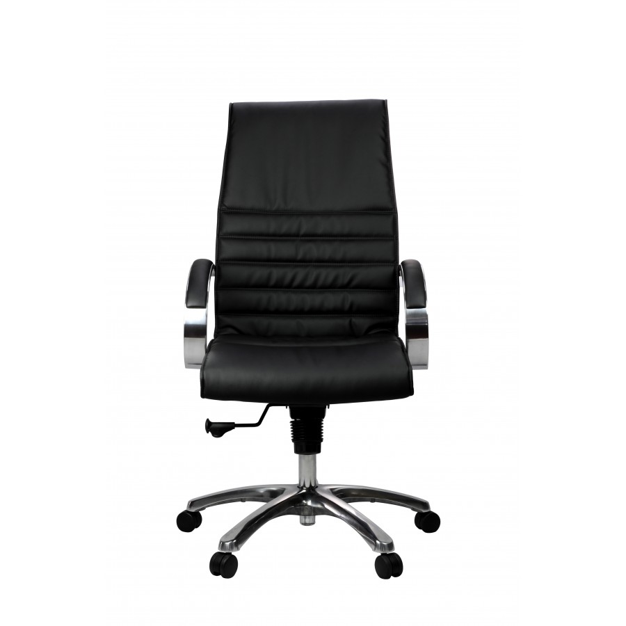 Franklin Executive Chair - Black Leather Mid/High Back