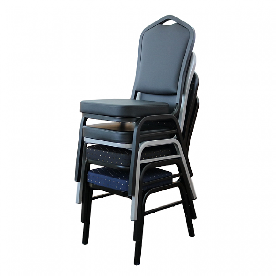 Hospitality Stackable Vinyl Function Chair - Black