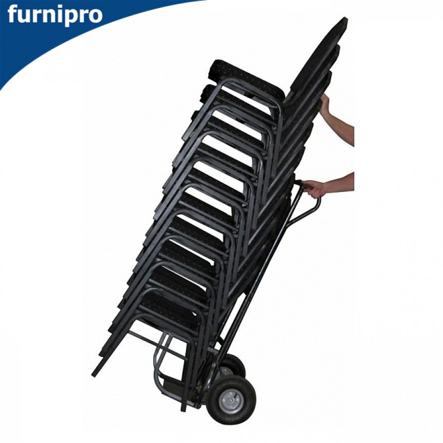 Hospitality Stackable Fabric Function Chair - Black/Blue