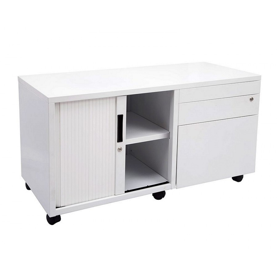 Mobile Caddy Lockable Steel Storage White