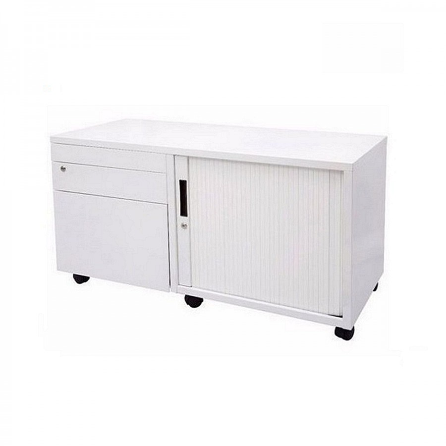 Mobile Caddy Lockable Steel Storage White