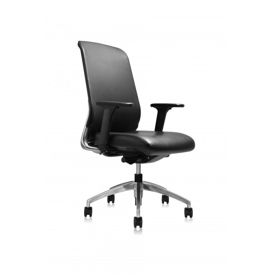 NEW Burton Slim Medium Back Executive Office Leather Chair