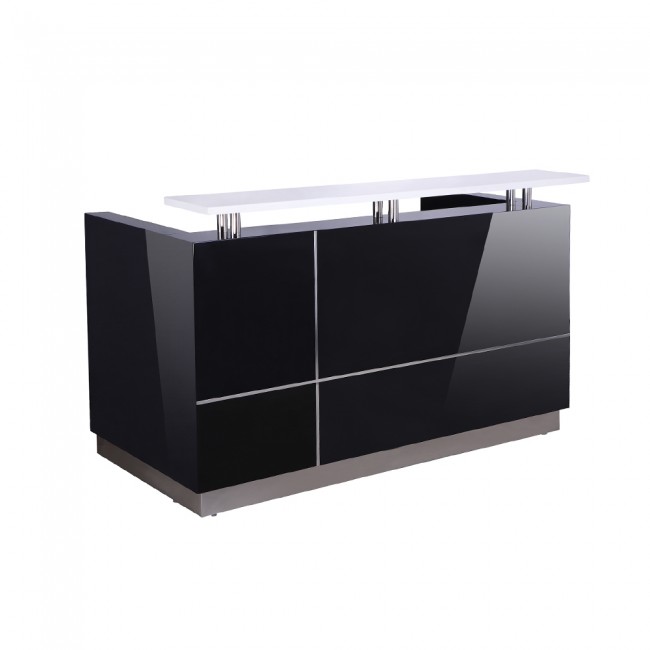 Hugo Office Reception Counter High Gloss Black W1800mm (Hurry while stock lasts)