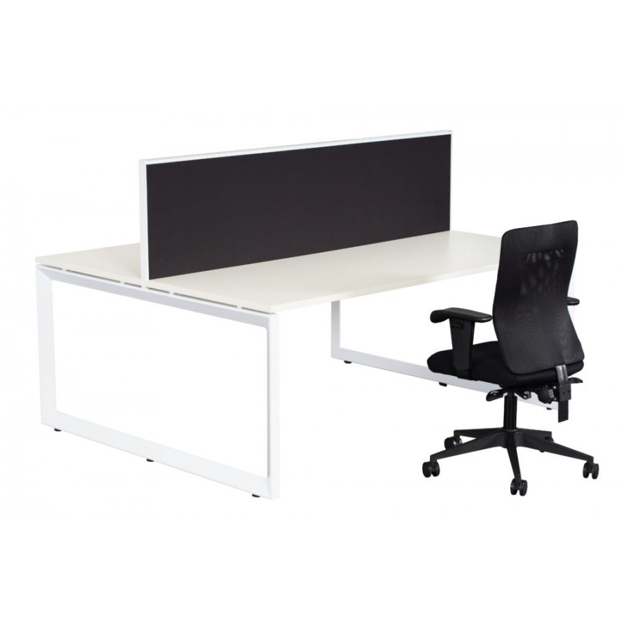 Double Sided With Screens Work Station With Loop Leg 1200x700