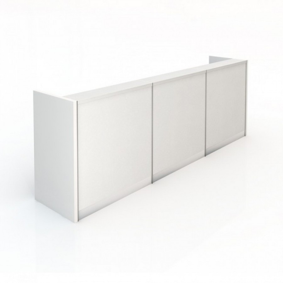 Kent Office Reception Counter Hi-Gloss White 3 Pack Panels 3390mm