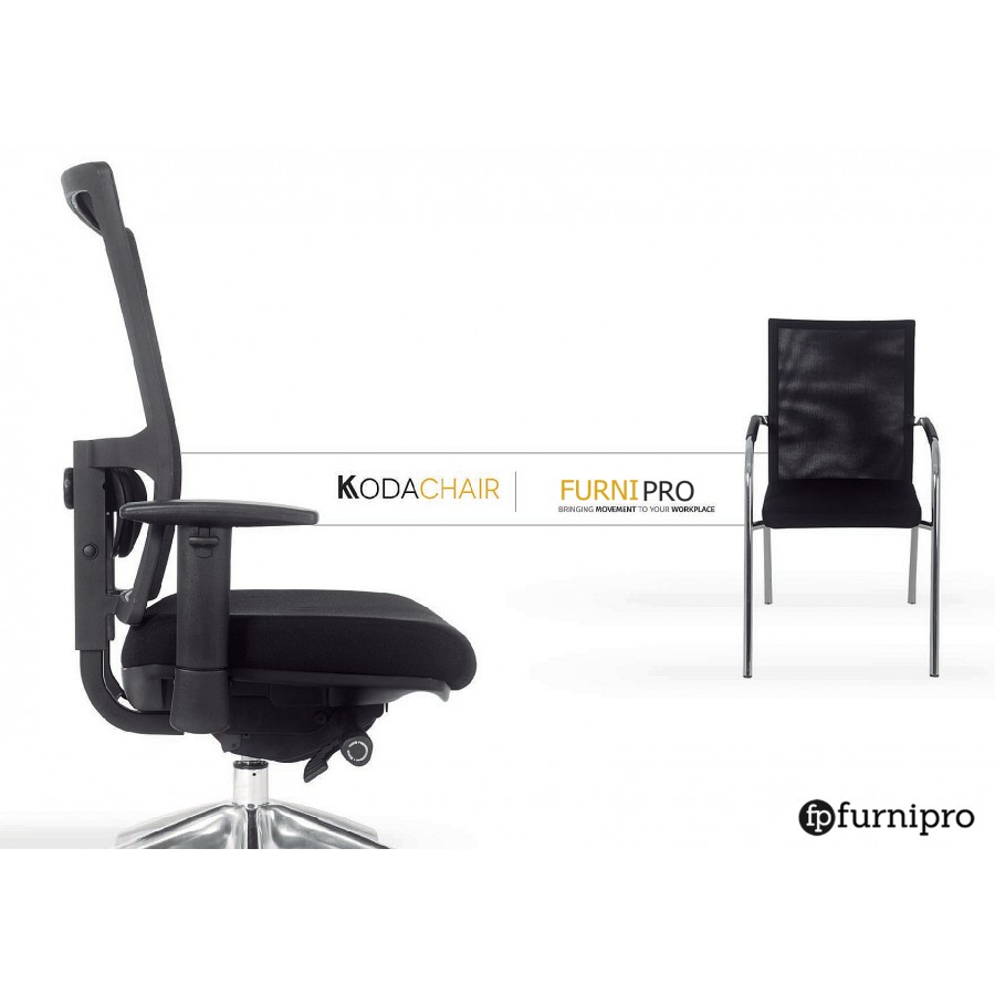 Koda 24/7 Ergonomic Mesh Back Chair Aluminium Base Multi Colour