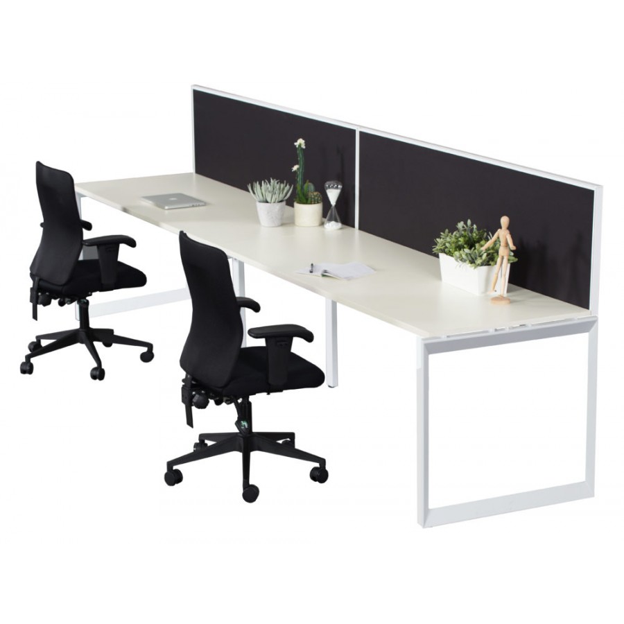 Single Sided With Screens Work Station With Loop Leg 1200x700
