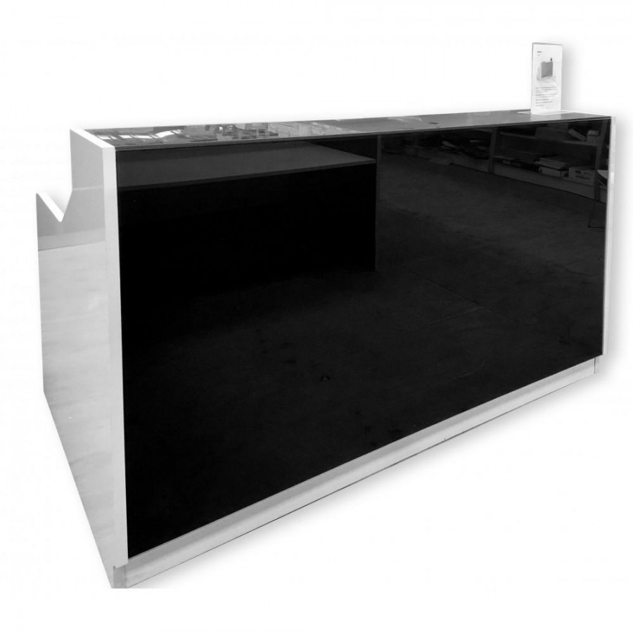 Roma Modern Office Reception Counter Black 1800mm