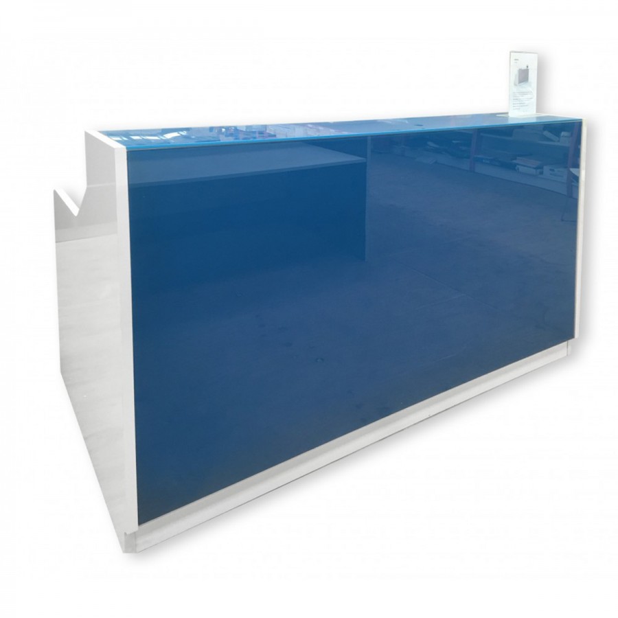 Roma Modern Office Reception Counter  Blue 1800mm