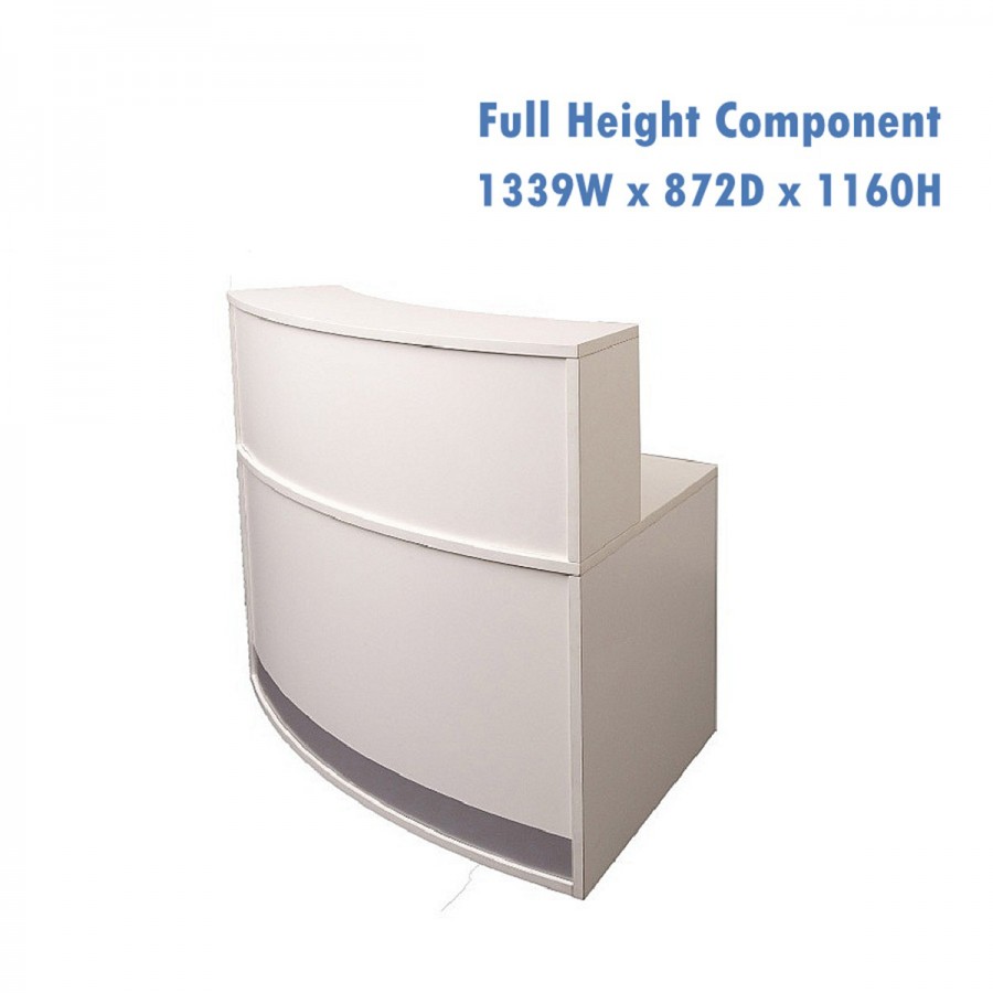 Modular Office Reception Counter Modern 2 Piece Unit White