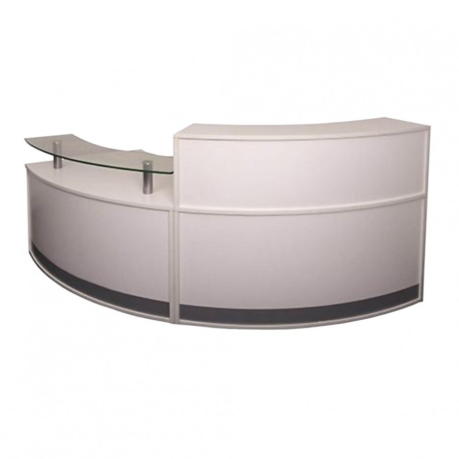 Modular Office Reception Counter Modern 2 Piece Unit White