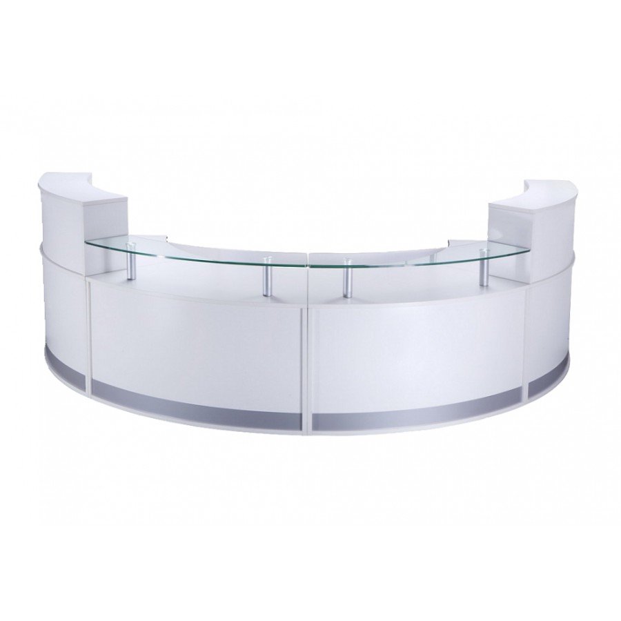 Modular Office Reception Counter Modern 2 Piece Unit White