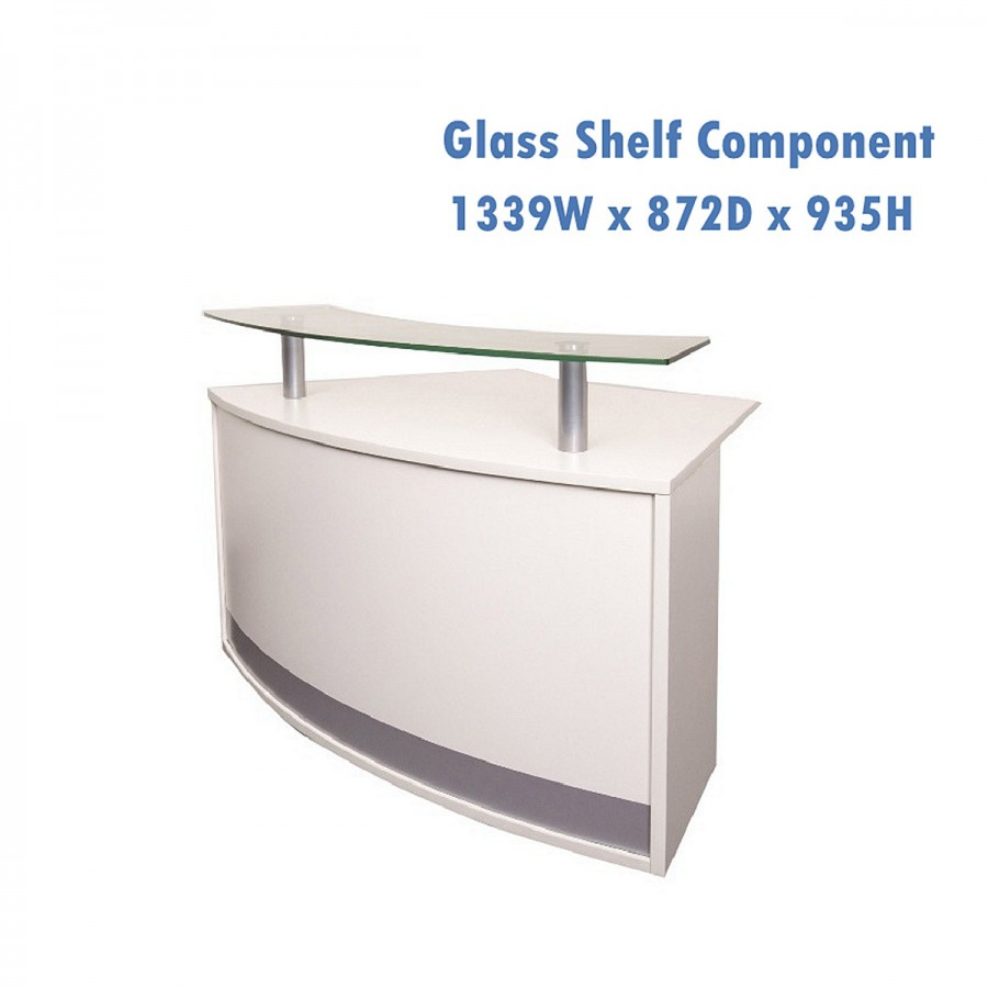 Modular Office Reception Counter Modern 2 Piece Unit White
