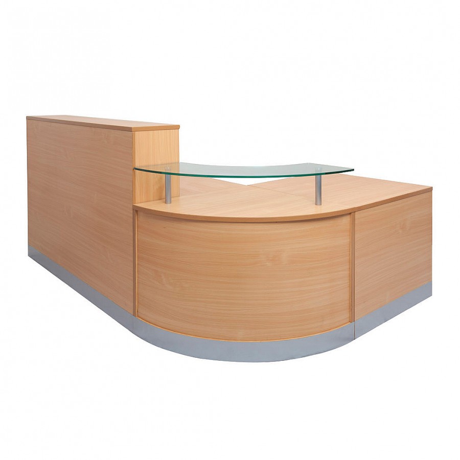 Modern Flow Reception Counter Beech 3 Piece Unit W2400mm