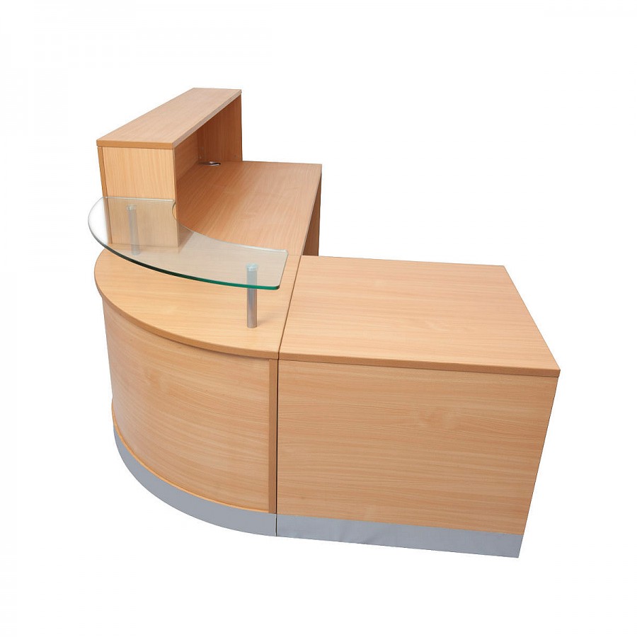 Modern Flow Reception Counter Beech 3 Piece Unit W2400mm
