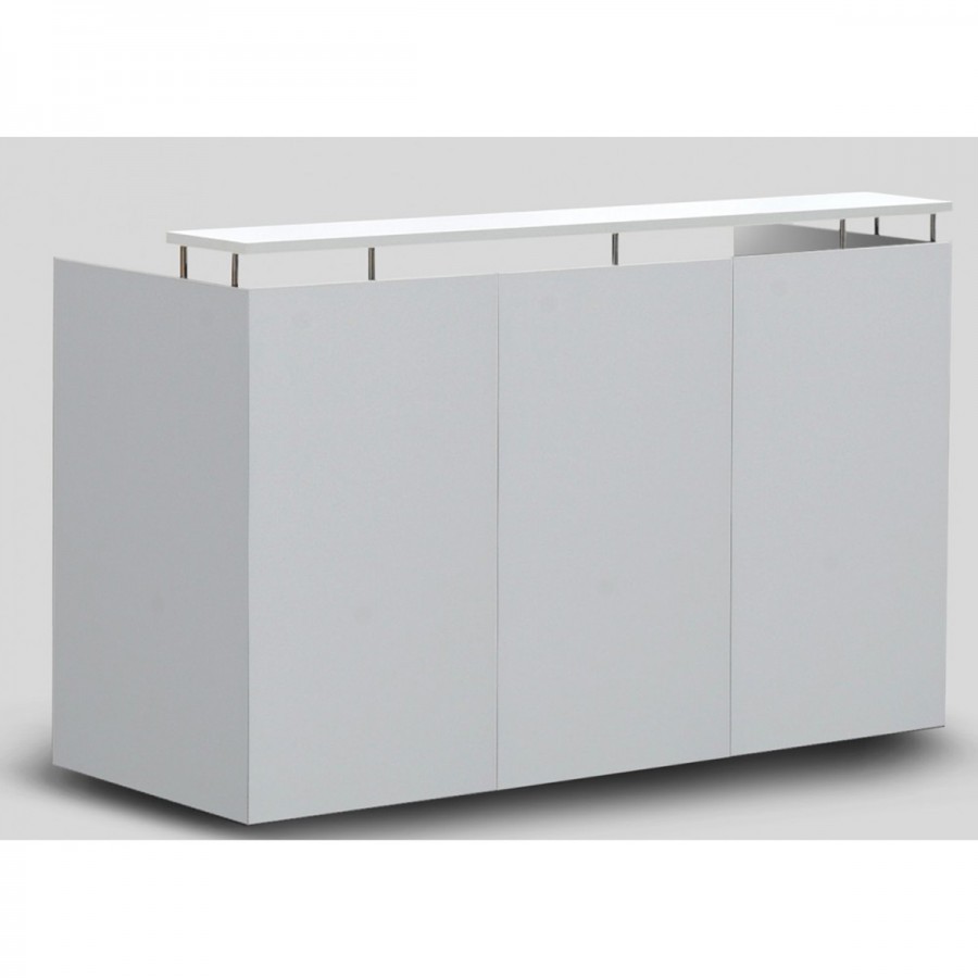 Simple OM Office Reception Counter Desk All White W1800MM