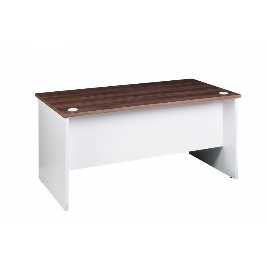 OM Premier Office Rectanglar Desk Marino Walnut & White W1800mm