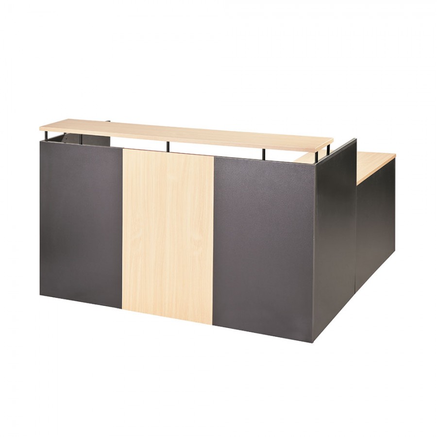 Simple OM Office Reception Counter Beech / Charcoal W1800MM