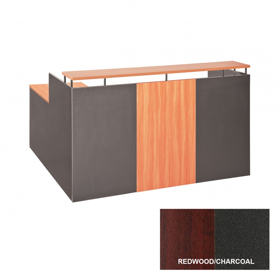 Simple OM Office Reception Counter Redwood / Charcoal W1800MM