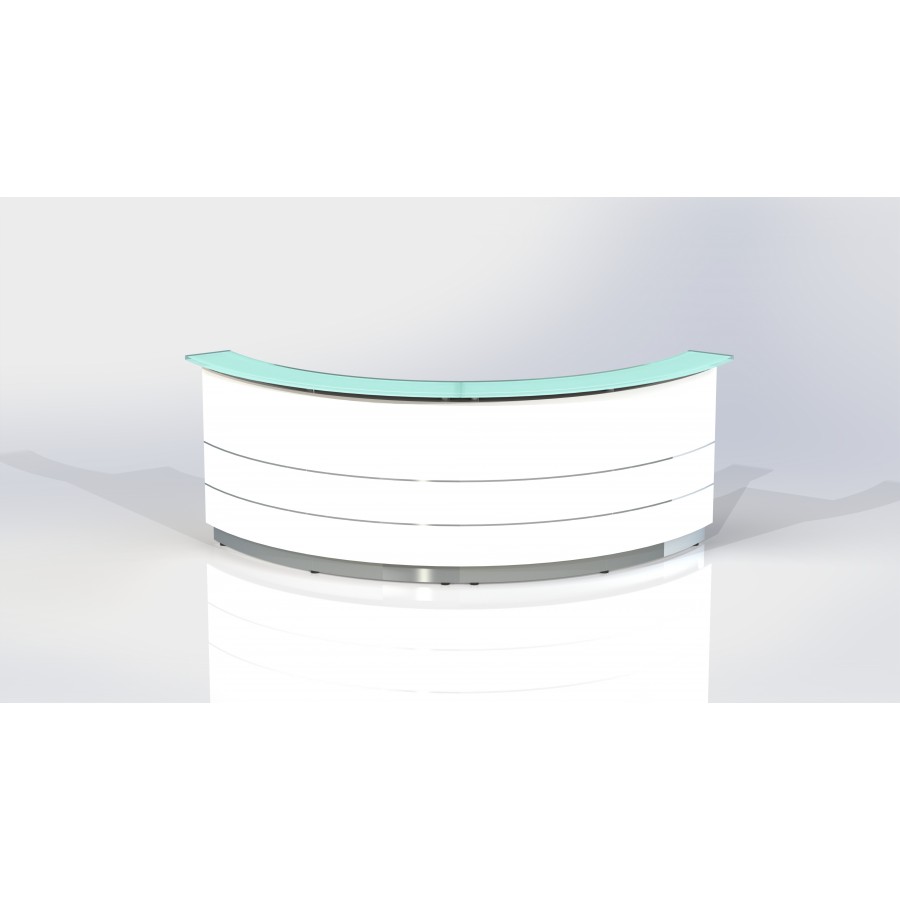 Polaris Curved Reception Counter White W1800mm Standard Height 1120mm CODE:FA