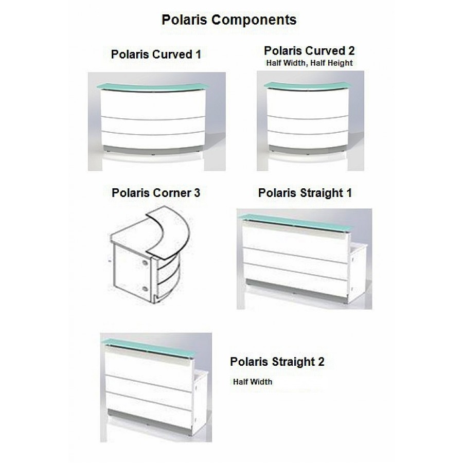 Polaris Straight Reception Counter White 1800mm Standard Height 1120mm