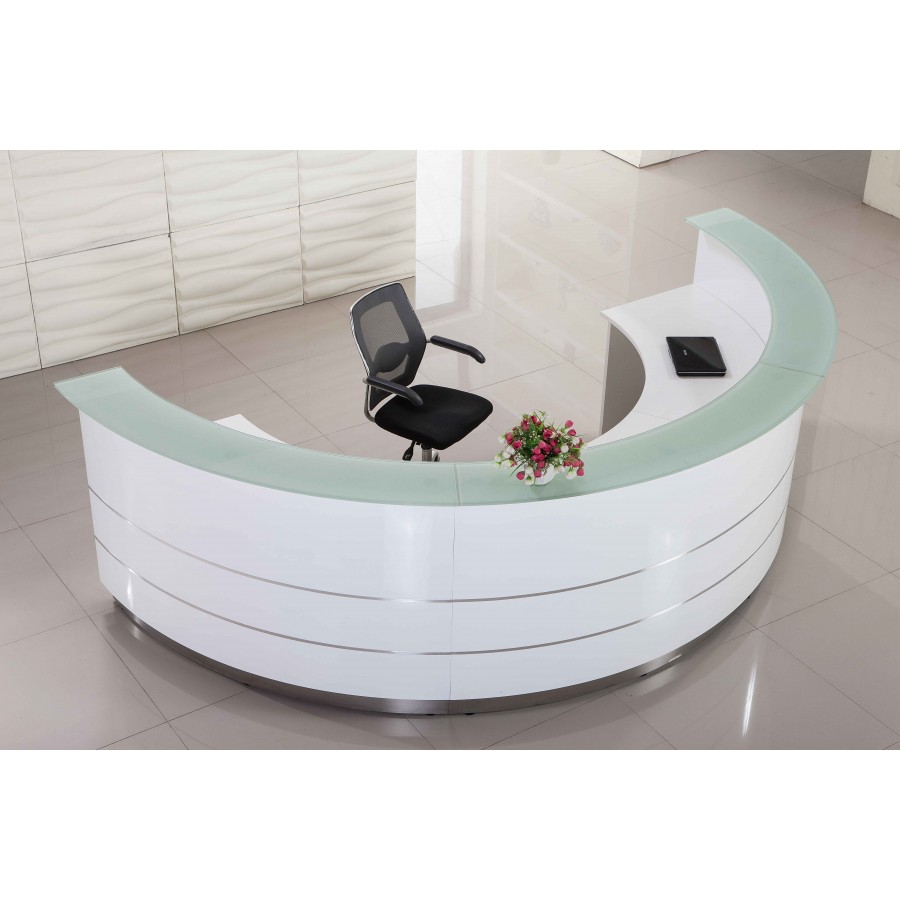 Polaris Curved Reception Counter White W1800mm Standard Height 1120mm CODE:FA