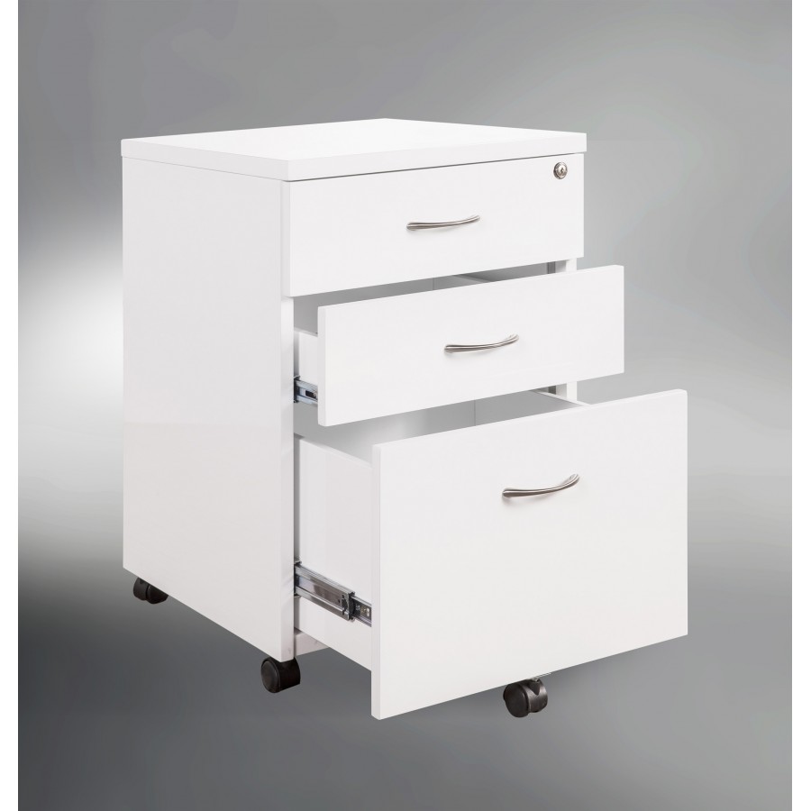 Mobile Pedestal Super Glossy White