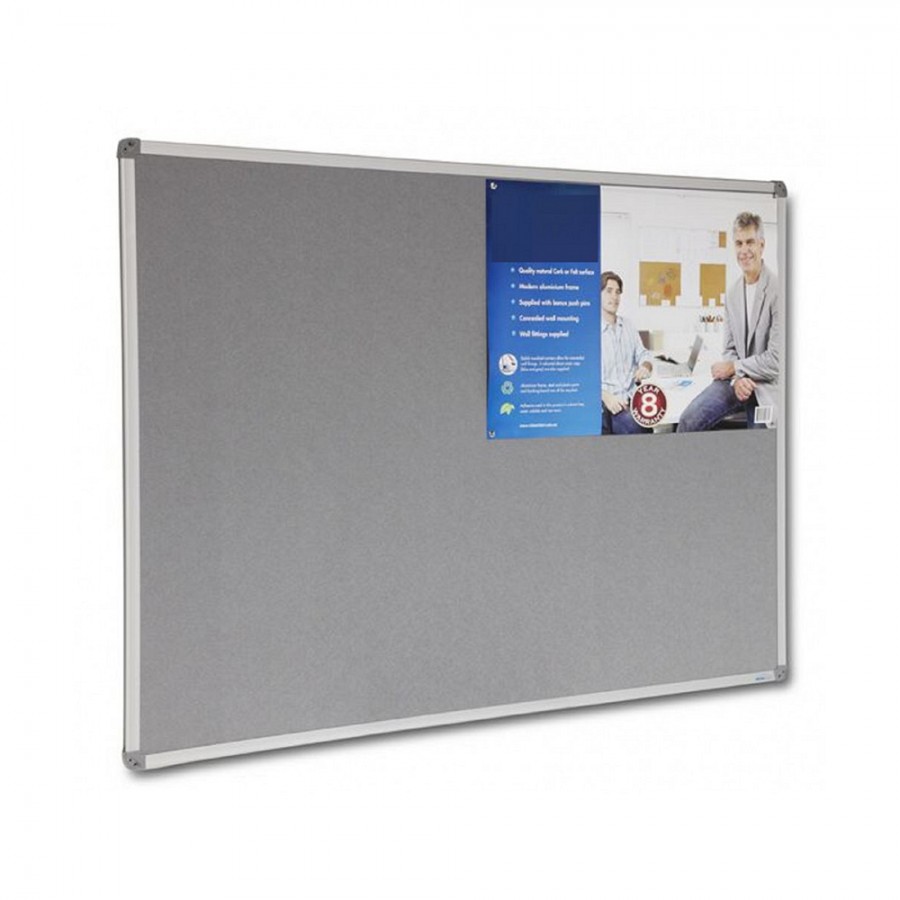 Corporate Felt Pinboard Aluminium Frame - Grey