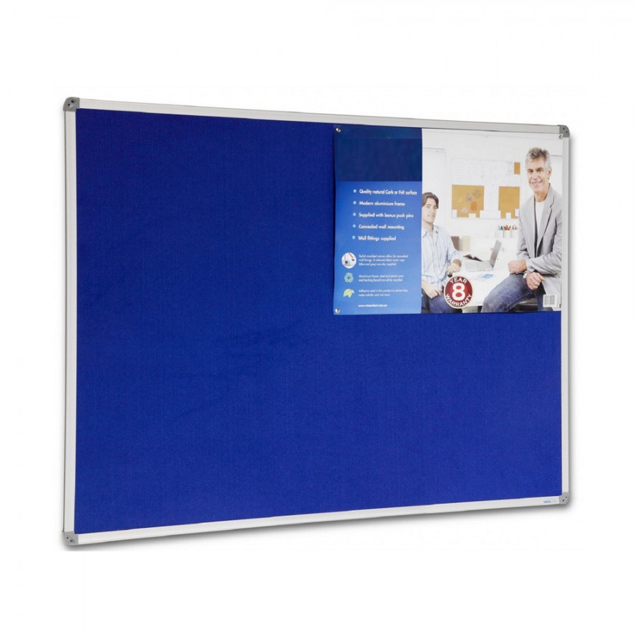Corporate Felt Pinboard Aluminium Frame - Blue