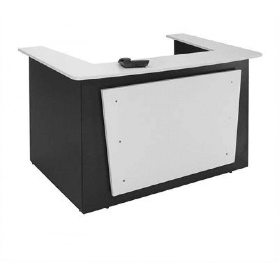 Oxley Office Reception Counter White/Ironstone Beech/Ironstone