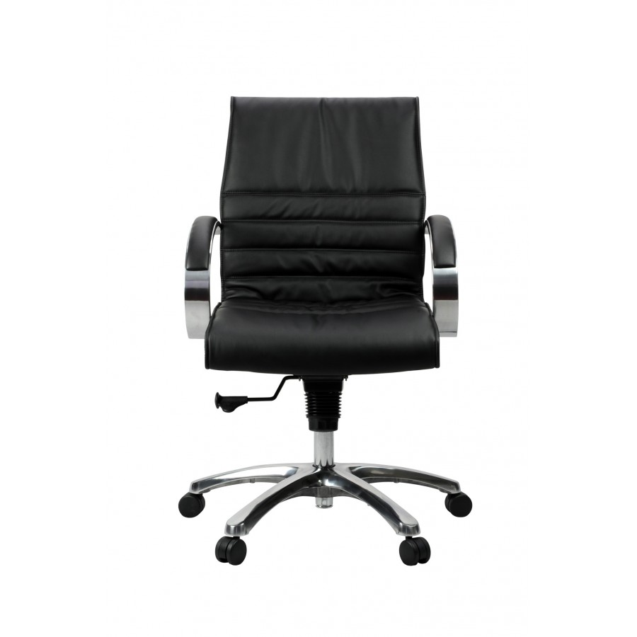 Franklin Executive Chair - Black Leather Mid/High Back