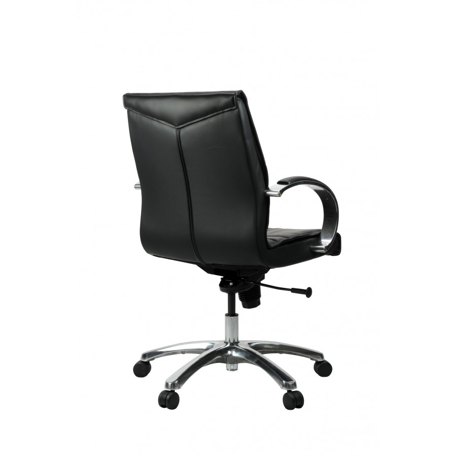 Franklin Executive Chair - Black Leather Mid/High Back